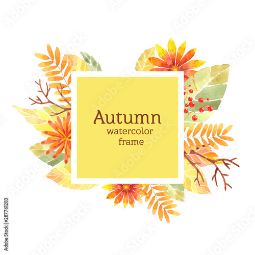 autumn watercolor pictures frame plant