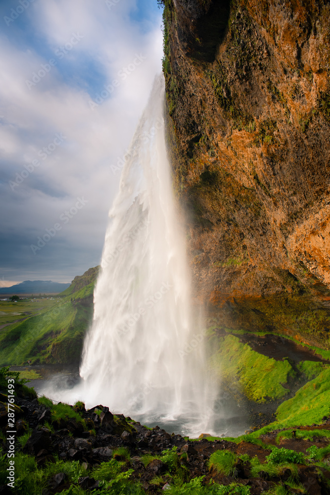 Waterfall Seljalandsfoss in Iceland