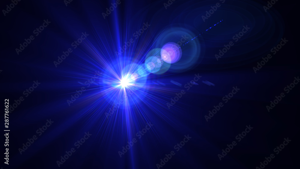 blue bright lense flare