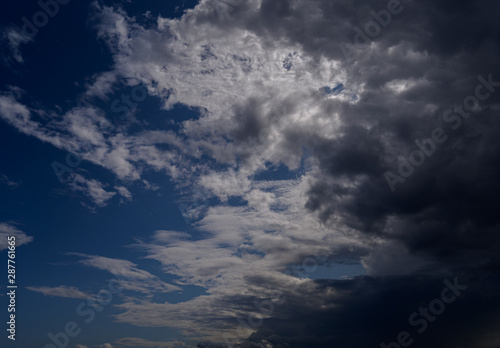 Dramatic sky with clouds. Nature background.