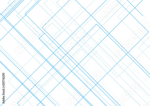 Futuristic technology modern graphic design with blue thin lines. Abstract geometric drawing background. Vector minimal illustration