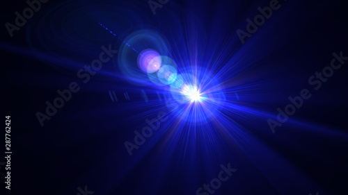 Bright blue light lense flare