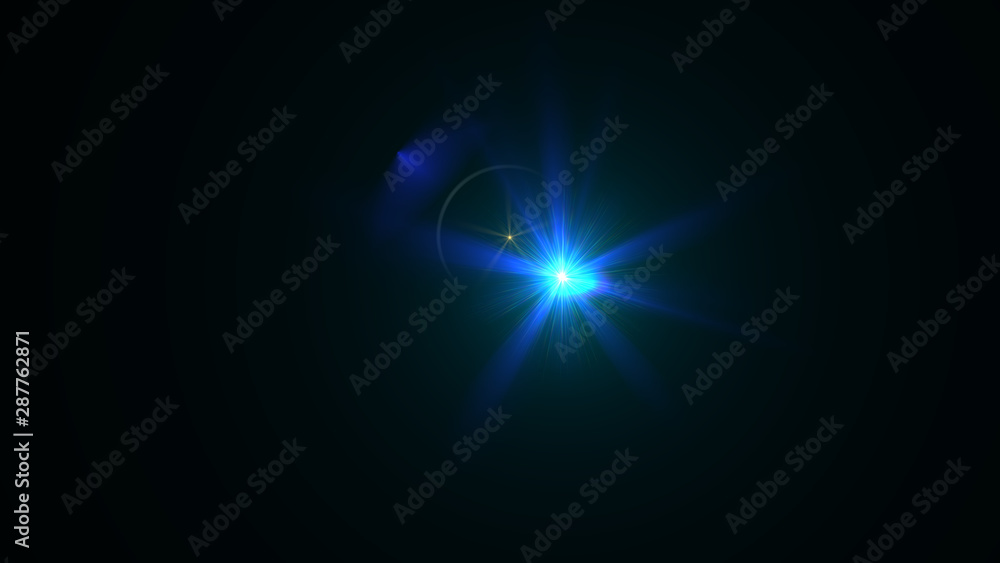 Bright blue light lense flare Bright blue light lense flare