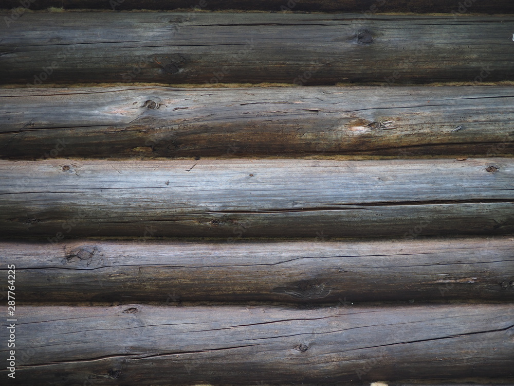 Fototapeta premium brown log wall. beautiful background