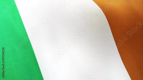 Ireland national flag seamlessly waving on realistic satin texture 29.97FPS photo