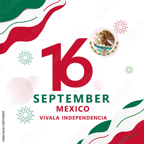 Anniversary Logo of the Mexico Country, happy independence day Mexico viva mexico independencia photo