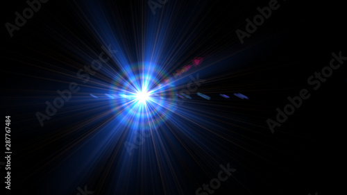Bright light blue lense flare
