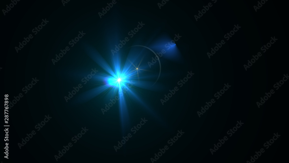 Bright light blue lense flare