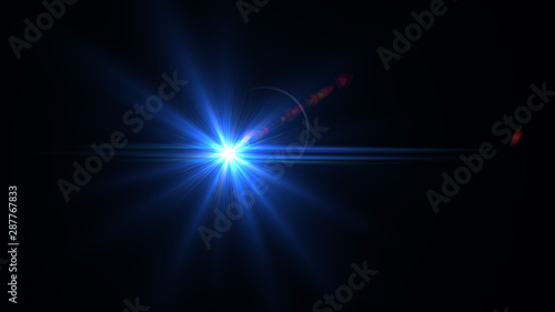 Bright light blue lense flare