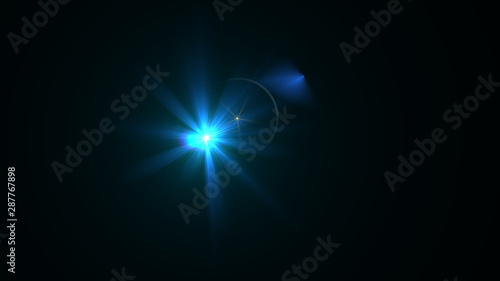 Bright light blue lense flare