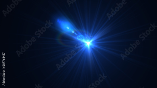 Bright light blue lense flare