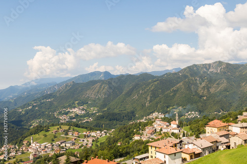 Alpine panorama in summer time, Italian Alps