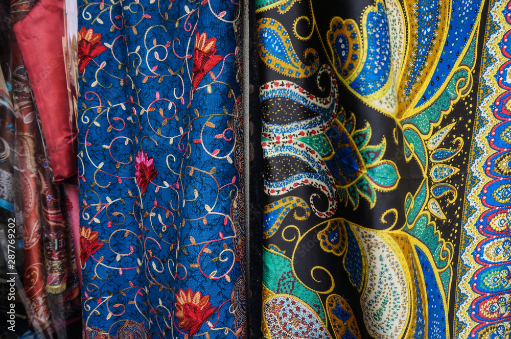 colored Eastern fabrics colored Eastern fabrics