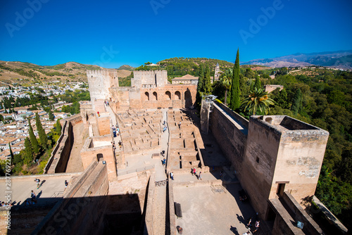 Old Spanish castle in Granada. Alhambra. Spain