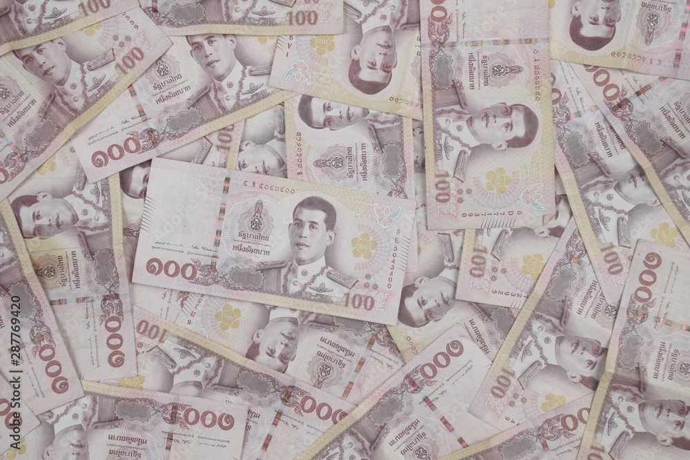 Fototapeta premium Thailand money background. business and finance concept.