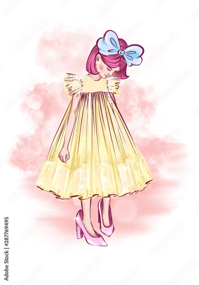 Little girl dress drawing deals