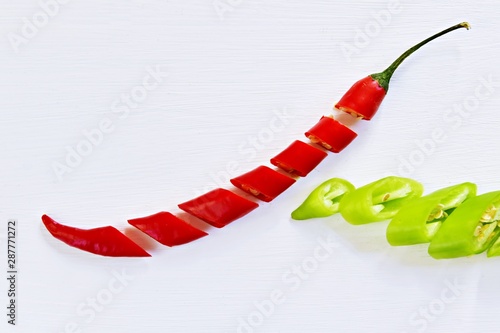 Hot chilli peppers isolated on white background
