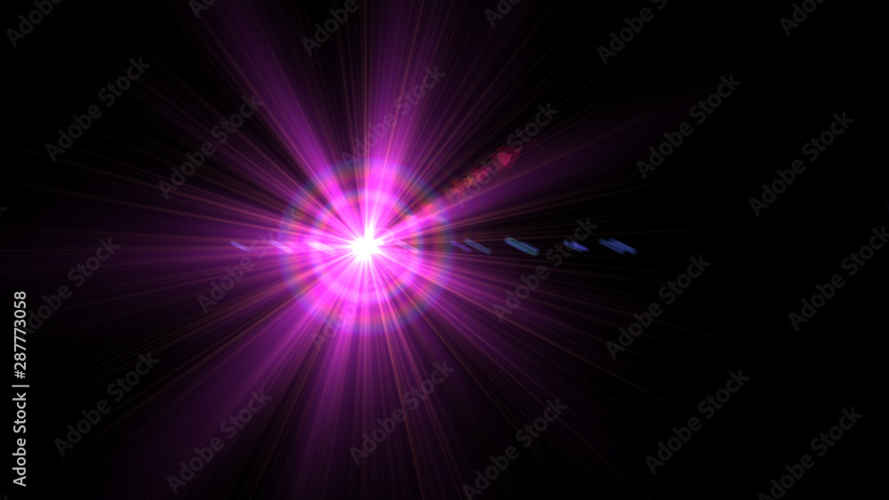 Obraz premium Bright magenta lense flare