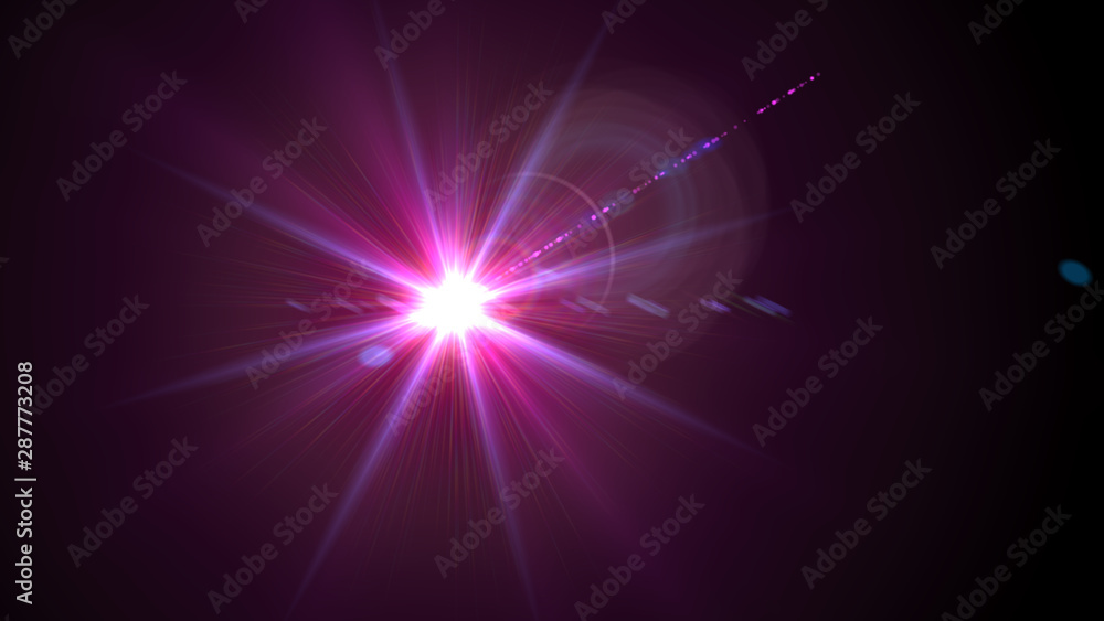 Naklejka premium Bright magenta lense flare