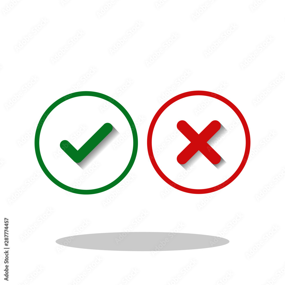 Check list icon in trendy flat style. Yes no symbol for your web site design, logo, app, UI Vector EPS 10. 