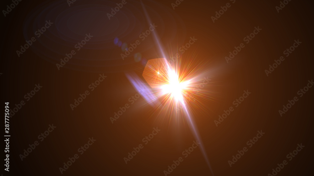 Bright orange lense flare