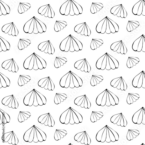Seamless stylish pattern with marshmallow in sketch. Sweet pattern for clothing design. Summer pattern for design. Background with sweets. Pattern for confectionery packaging dessert.