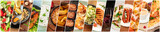 Food Collage. A design template with many tasty dishes