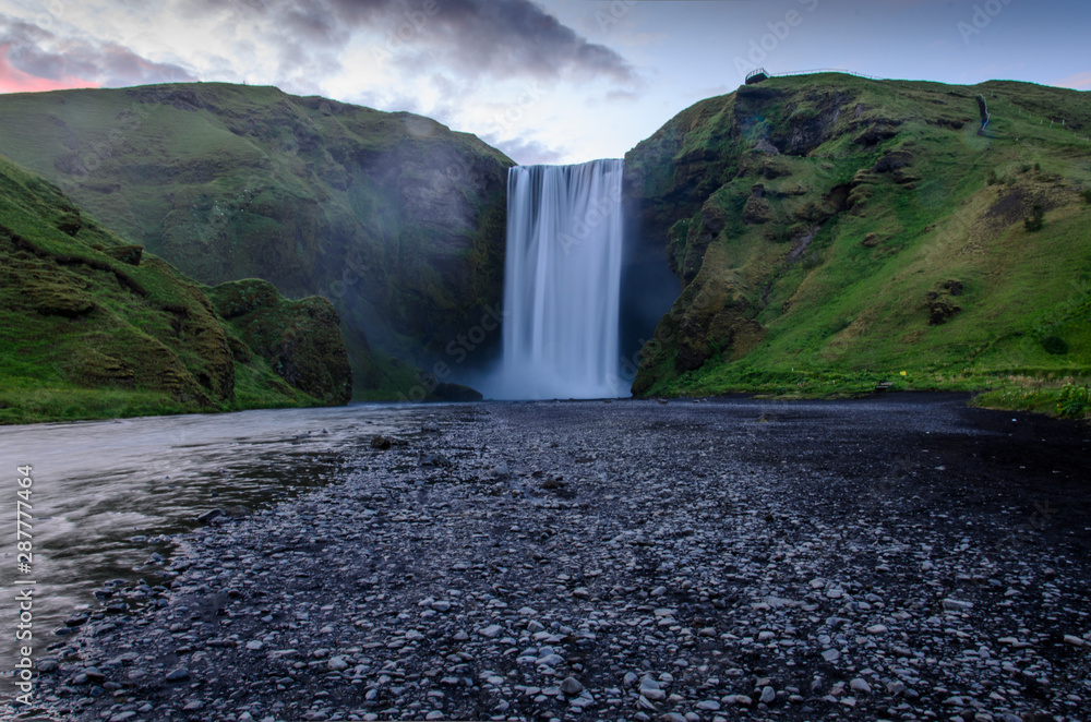 Fototapeta premium Iceland, Skógafoss waterfall, unesco, europe