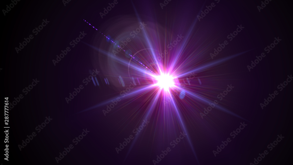 Bright purple lense flare