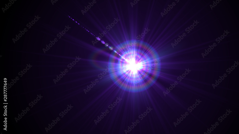 Bright purple lense flare