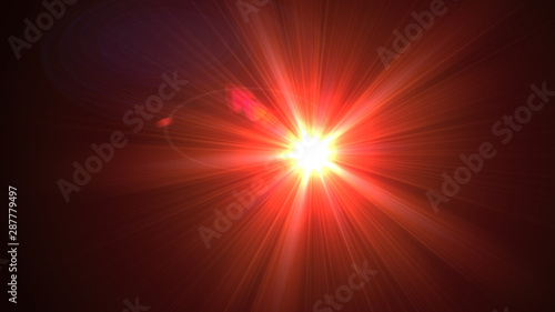 Bright red lense flare