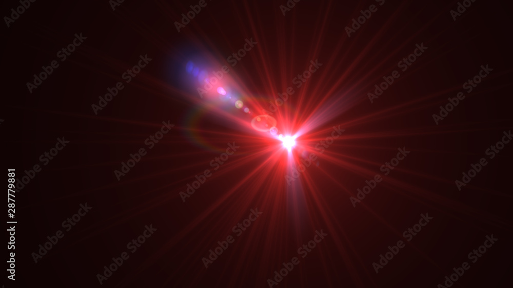 Fototapeta premium Bright red lense flare