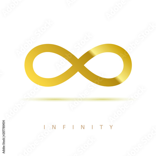 golden infinity symbol on white background vector illustration EPS10