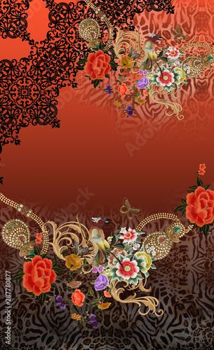 abstract floral background with flowers