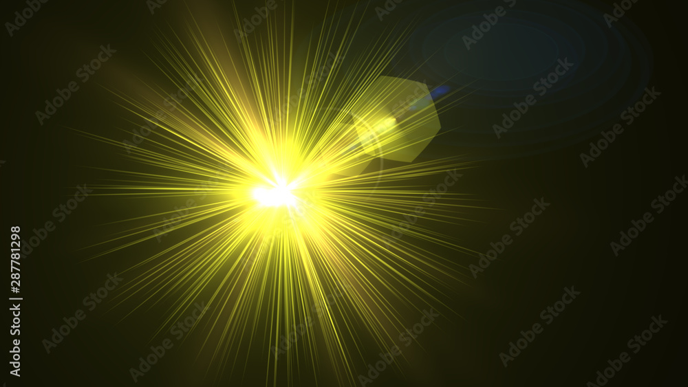 Bright yellow lense flare