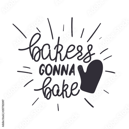 Kitchen or restaurant poster template with funny hand lettered phrase.