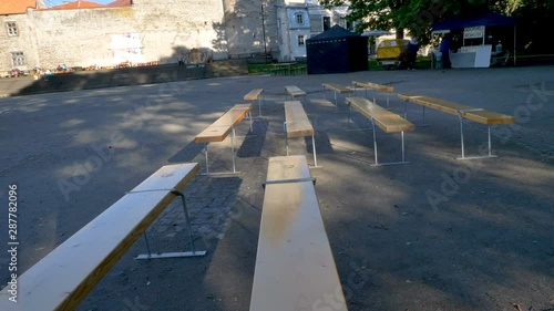 Wallpaper Mural 23853_The_wooden_benches_outside_the_park_area.mov Torontodigital.ca