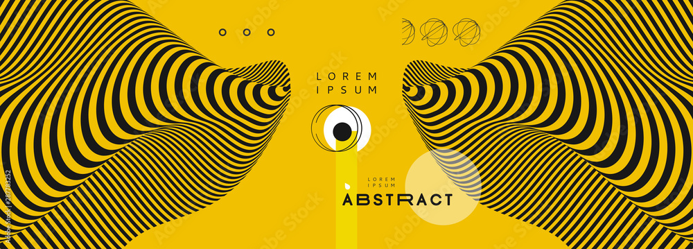 Background with optical illusion. Pattern can be used as a template for brochure, annual report, magazine, poster, presentation, flyer and banner. 3d vector illustration. - obrazy, fototapety, plakaty 