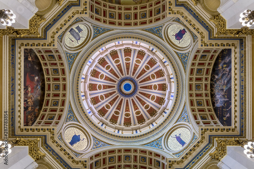 Inner Dome from the rotunda floor of the Pennsylvania State Capitol in Harrisburg, Pennsylvania photo