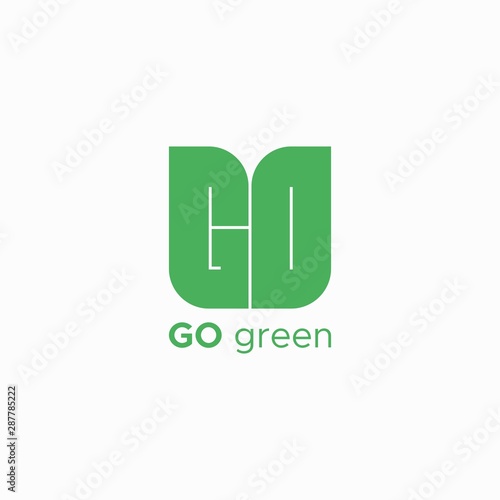 GO green logo design unique