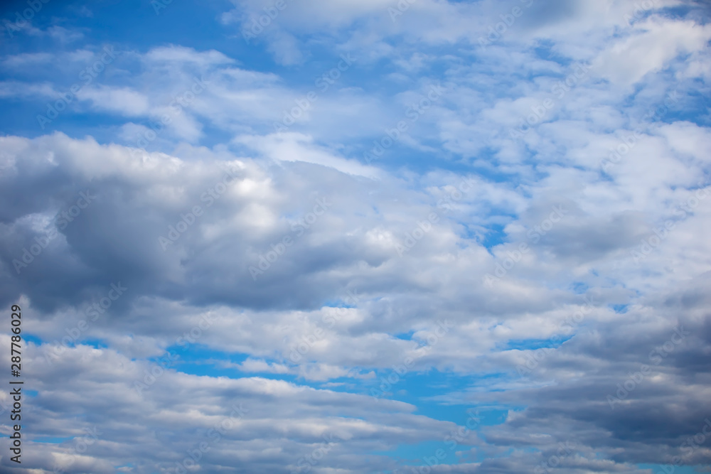 Blue sky and fluffy white clouds Blue sky and fluffy white clouds
