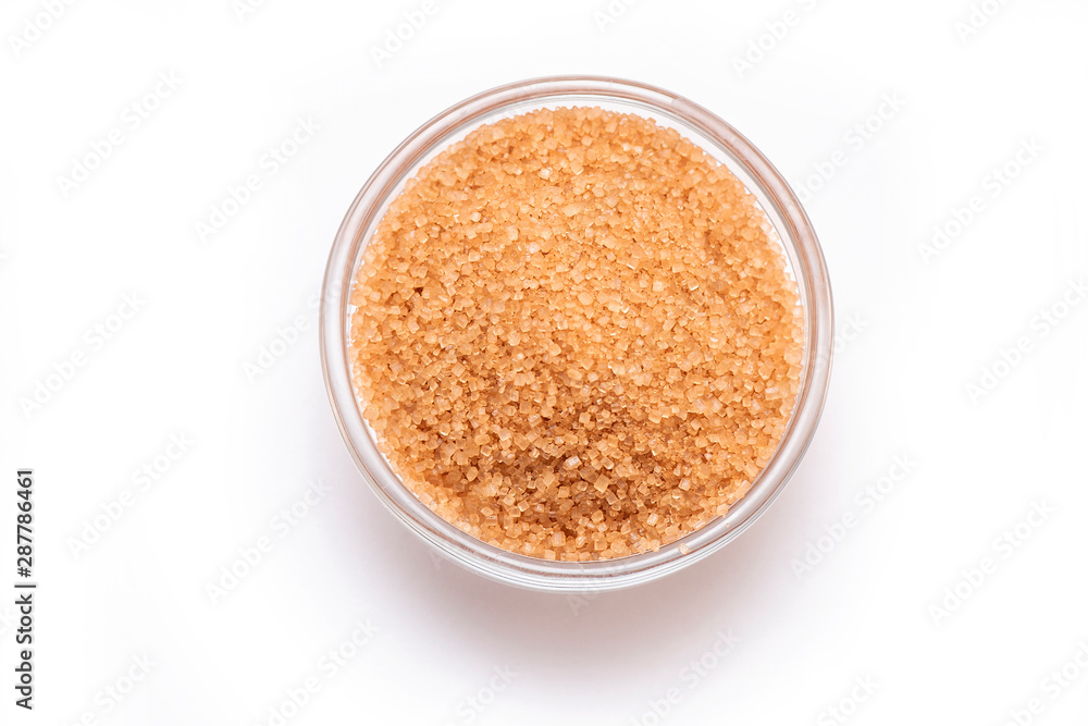 Brown Sugar, Demerara Sugar, isolated on white background Brown Sugar, Demerara Sugar, isolated on white background