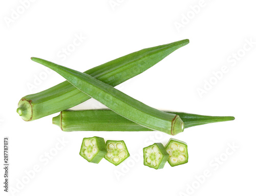 fresh okra isolated on  white background