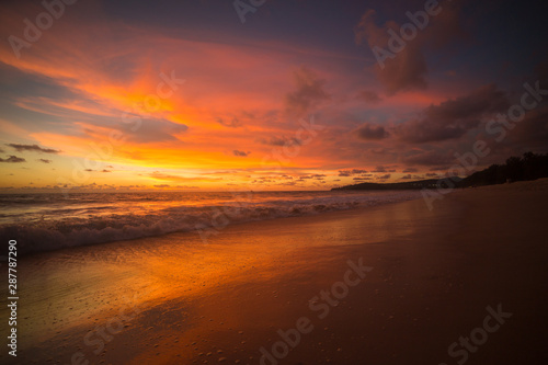 sea scape on the sunset at the beach in Thailand © antonburkhan