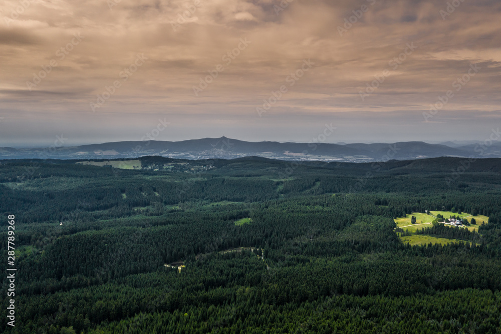 Fototapeta premium Bedrichov is a village in the Liberec Region of the Czech Republic. It is located about 8 km north-northwest of Jablonec nad Nisou and has a population of 286. There is a ski area at Bedrichov
