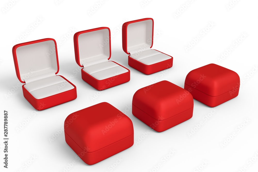red box ring white backgraund 3d rendering