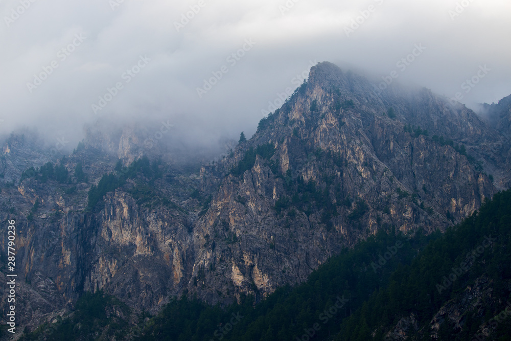 Italian Alps In Pragelato With cloudy in sky