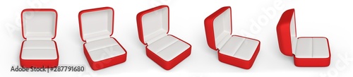 red box ring white backgraund 3d rendering