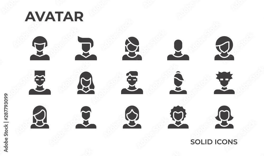 Avatars, users vector icons and profile pictures for website, application, ui.