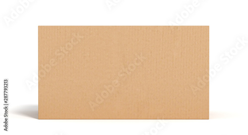 closed cardboard box on white backgroaund 3d rendering